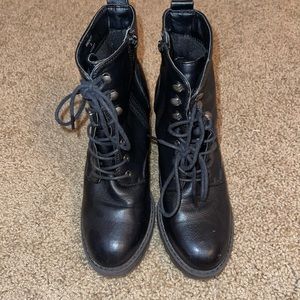Cathy Jean combat heeled boots
